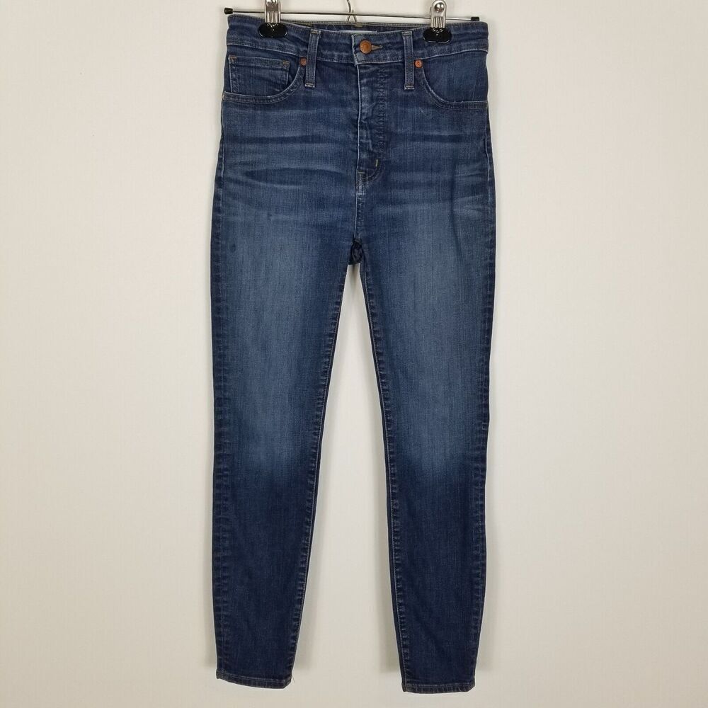 Madewell Women Curvy high Skinny Jeans size 28 Blue Denim Cotton Blend Ankle